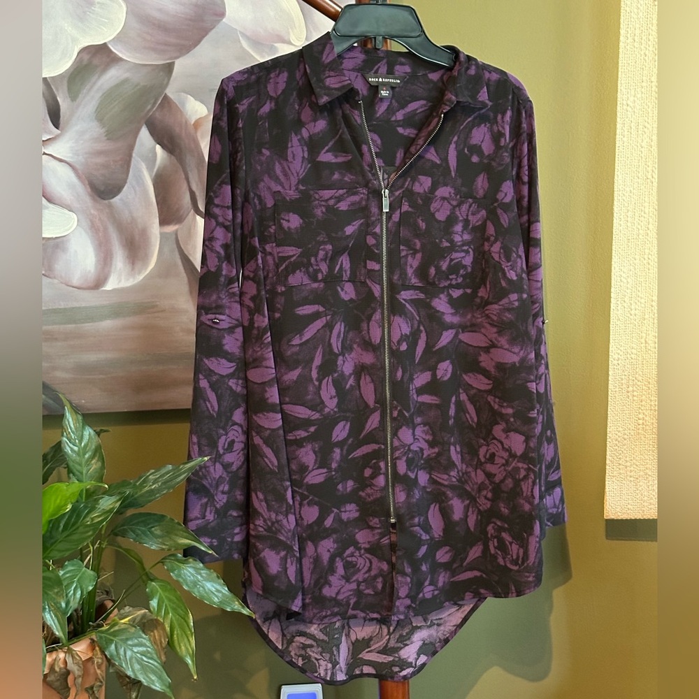 Rock & Republic Black & Purple Tunic